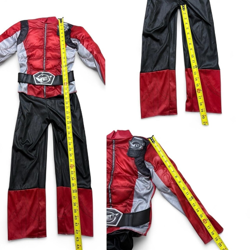 Red Ranger Costume Beast Morphers Power Rangers Muscle Set with helmet Size 4-6 - Picture 6 of 8